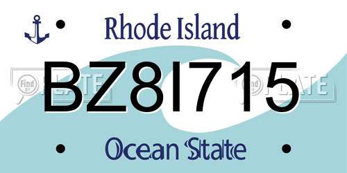 BZ8I715 Rhode Island License Plate