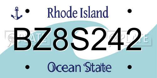 BZ8S242 Rhode Island License Plate