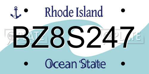 BZ8S247 Rhode Island License Plate