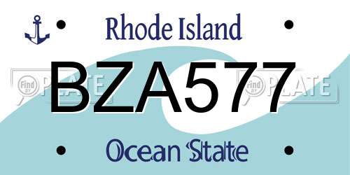 BZA577 Rhode Island License Plate
