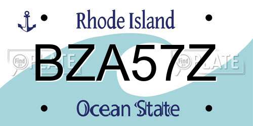 BZA57Z Rhode Island License Plate