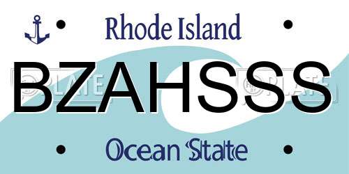 BZAHSSS Rhode Island License Plate