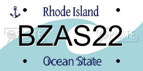 BZAS22 Rhode Island License Plate