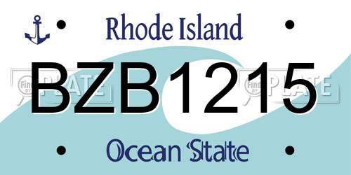 BZB1215 Rhode Island License Plate