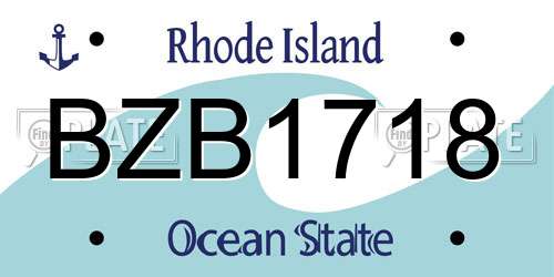 BZB1718 Rhode Island License Plate