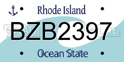 BZB2397 Rhode Island License Plate