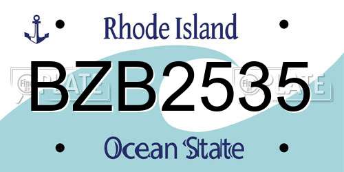 BZB2535 Rhode Island License Plate