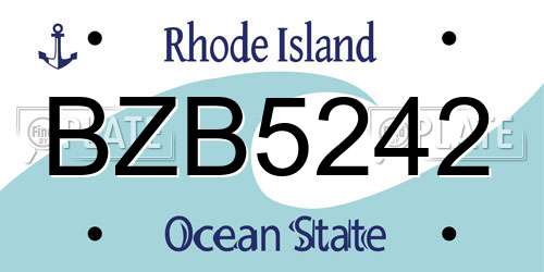 BZB5242 Rhode Island License Plate