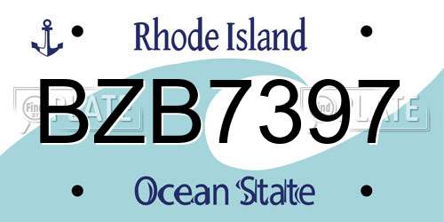 BZB7397 Rhode Island License Plate