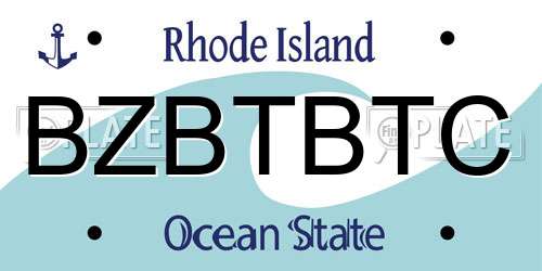 BZBTBTC Rhode Island License Plate