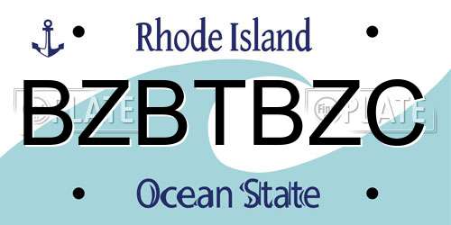BZBTBZC Rhode Island License Plate