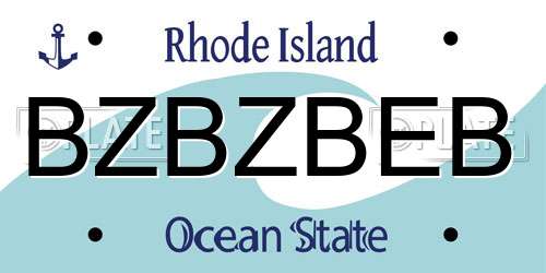 BZBZBEB Rhode Island License Plate