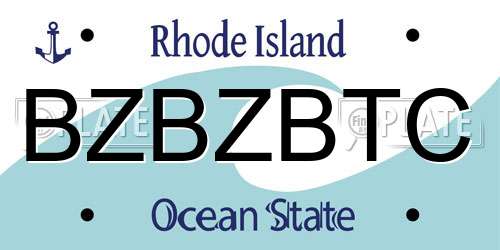 BZBZBTC Rhode Island License Plate
