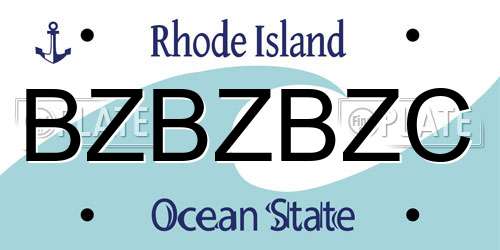 BZBZBZC Rhode Island License Plate