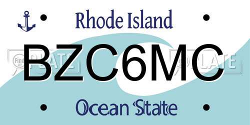 BZC6MC Rhode Island License Plate