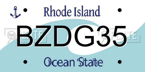 BZDG35 Rhode Island License Plate