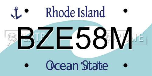 BZE58M Rhode Island License Plate
