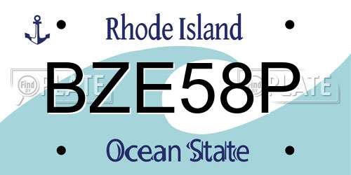 BZE58P Rhode Island License Plate