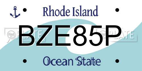 BZE85P Rhode Island License Plate