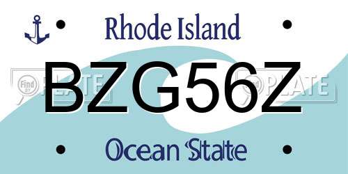 BZG56Z Rhode Island License Plate
