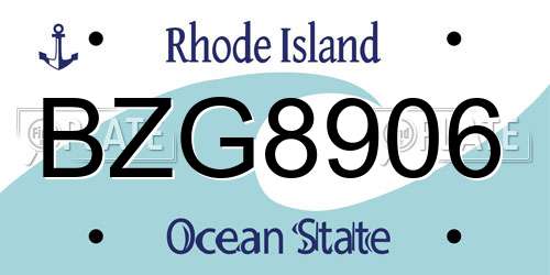 BZG8906 Rhode Island License Plate