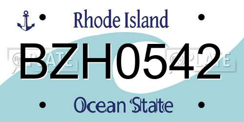 BZH0542 Rhode Island License Plate