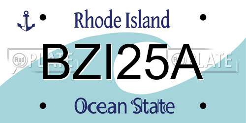 BZI25A Rhode Island License Plate