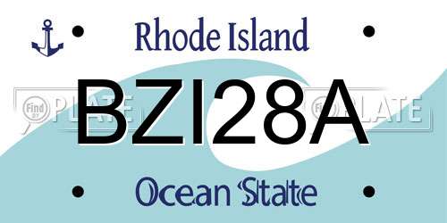 BZI28A Rhode Island License Plate