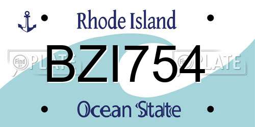 BZI754 Rhode Island License Plate