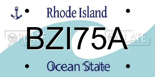BZI75A Rhode Island License Plate