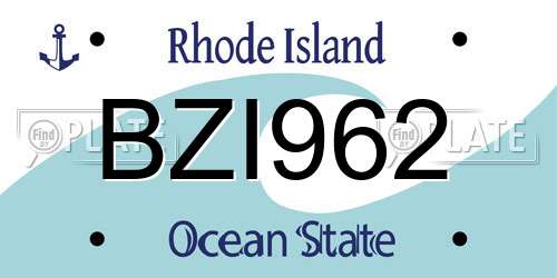 BZI962 Rhode Island License Plate