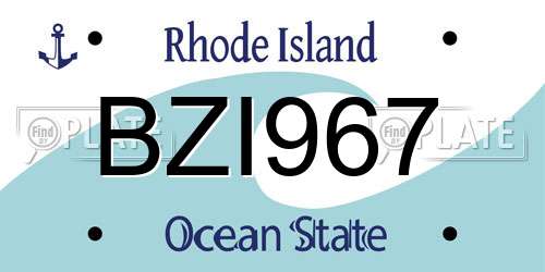 BZI967 Rhode Island License Plate