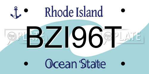 BZI96T Rhode Island License Plate