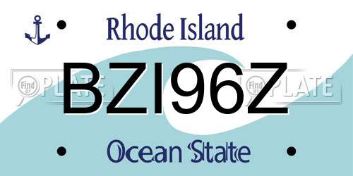 BZI96Z Rhode Island License Plate