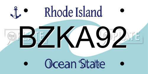 BZKA92 Rhode Island License Plate