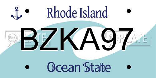BZKA97 Rhode Island License Plate