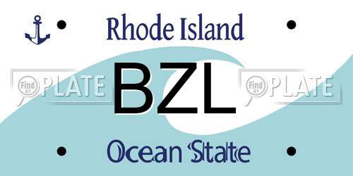 BZL Rhode Island License Plate