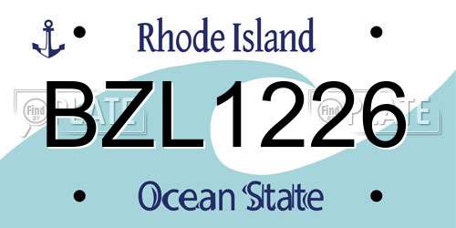 BZL1226 Rhode Island License Plate