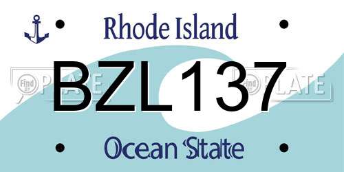 BZL137 Rhode Island License Plate
