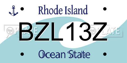 BZL13Z Rhode Island License Plate