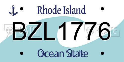 BZL1776 Rhode Island License Plate