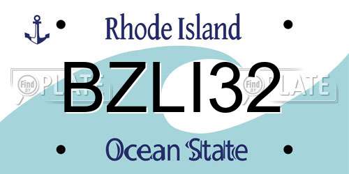 BZLI32 Rhode Island License Plate