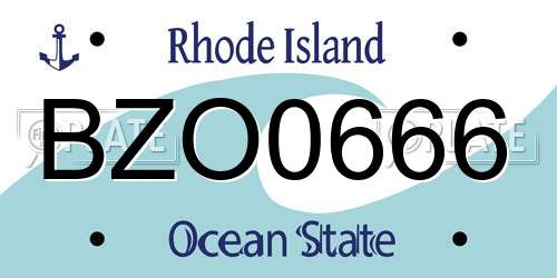 BZO0666 Rhode Island License Plate
