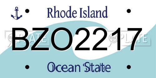 BZO2217 Rhode Island License Plate