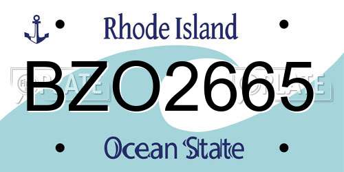 BZO2665 Rhode Island License Plate