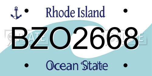 BZO2668 Rhode Island License Plate