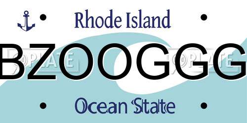 BZOOGGG Rhode Island License Plate