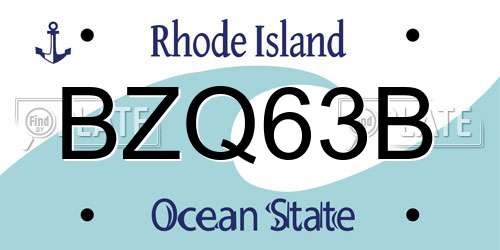 BZQ63B Rhode Island License Plate