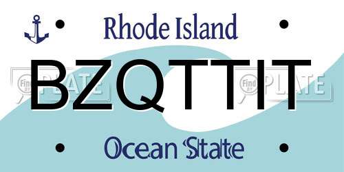 BZQTTIT Rhode Island License Plate