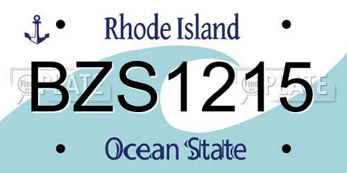 BZS1215 Rhode Island License Plate